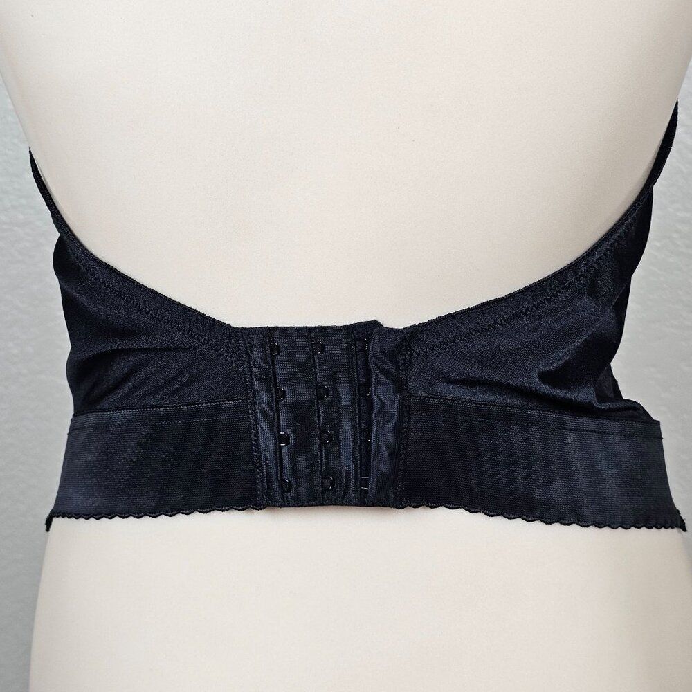 Vtg Sophistique By Smoothie Black Bustier Long Line Bra Boning Floral Lace 36B - Picture 3 of 15